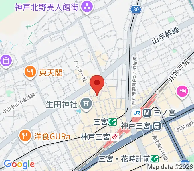 神戸 隠れ谷の地図