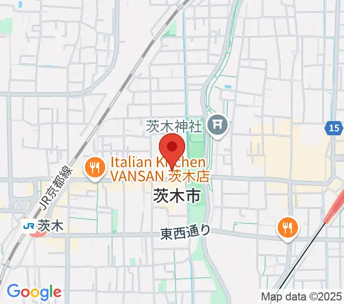 茨木市福祉文化会館オークシアターの地図