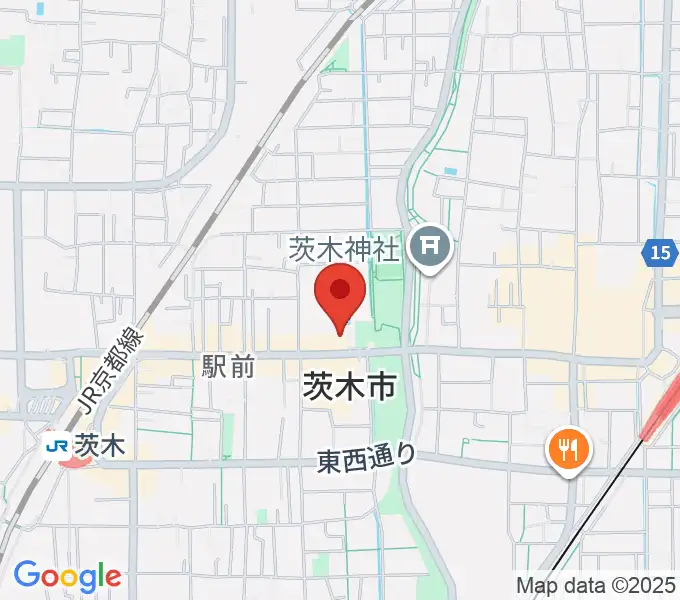 茨木市福祉文化会館オークシアターの地図