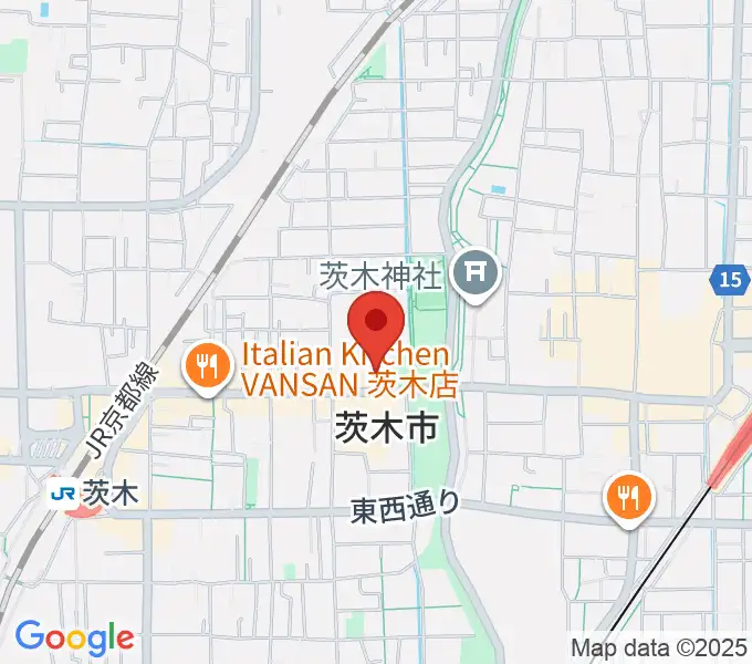 茨木市福祉文化会館オークシアターの地図