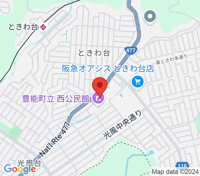 豊能町立ユーベルホールの地図