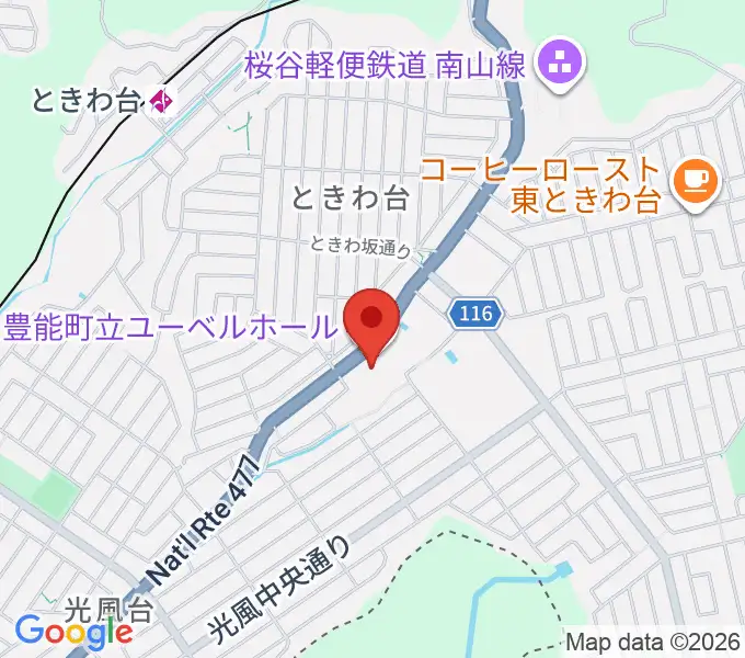 豊能町立ユーベルホールの地図