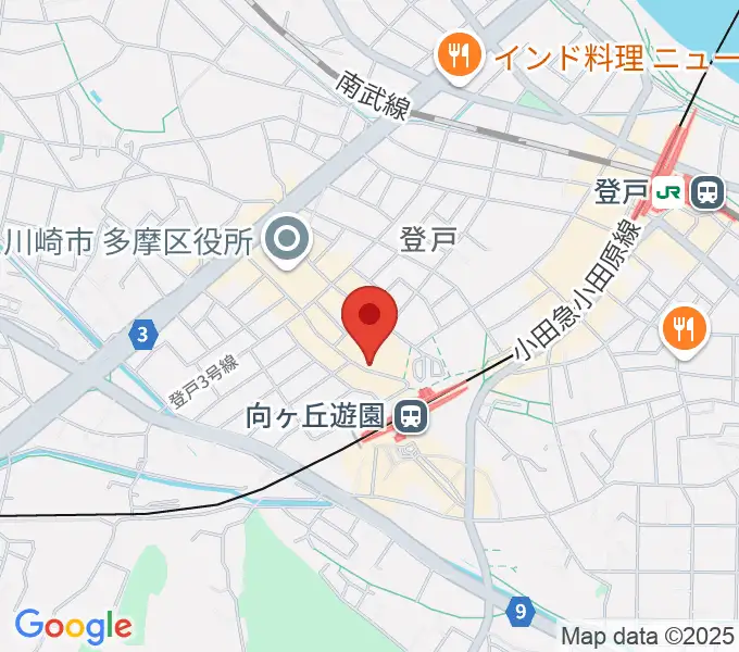 カフェバーmasa2sets向ヶ丘遊園店の地図