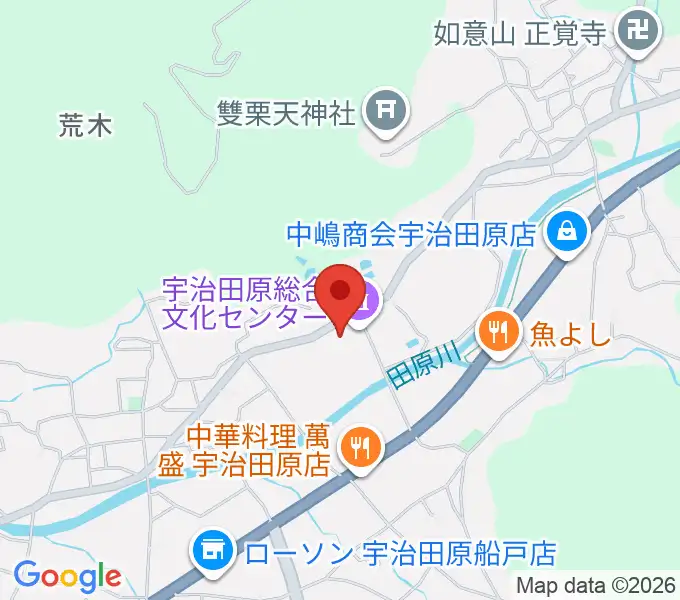 宇治田原町総合文化センターの地図