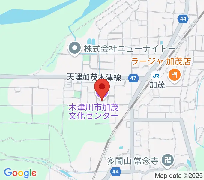 木津川市加茂文化センター あじさいホールの地図