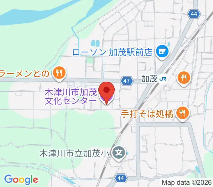 木津川市加茂文化センター あじさいホールの地図