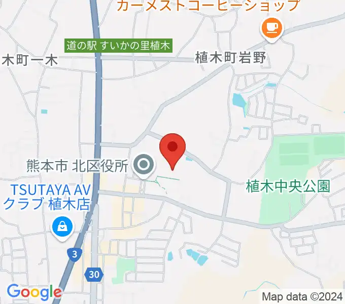 熊本市植木文化ホールの地図