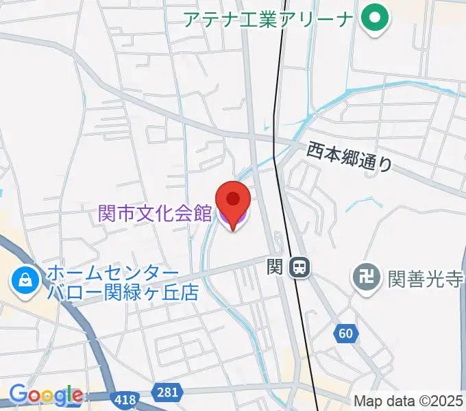 関市文化会館の地図