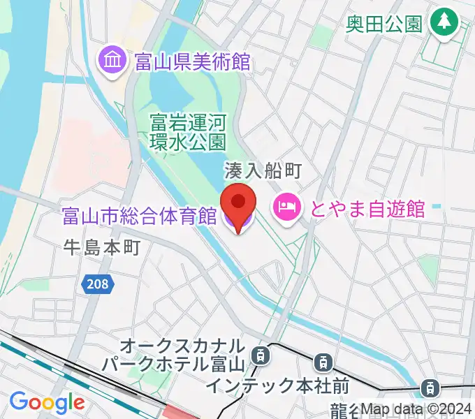 富山市総合体育館の地図