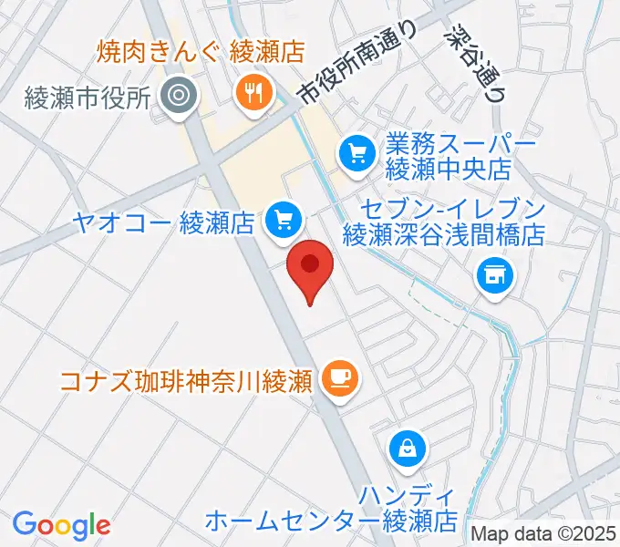 綾瀬市オーエンス文化会館の地図
