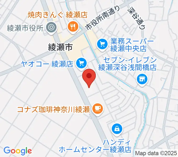綾瀬市オーエンス文化会館の地図