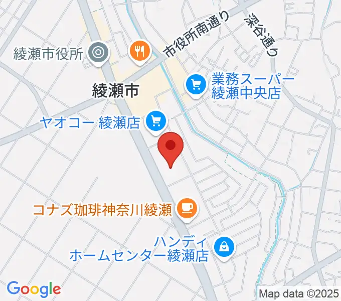 綾瀬市オーエンス文化会館の地図