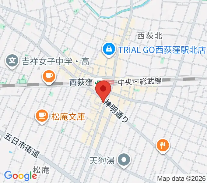 ニュースター楽器 西荻窪センターの地図