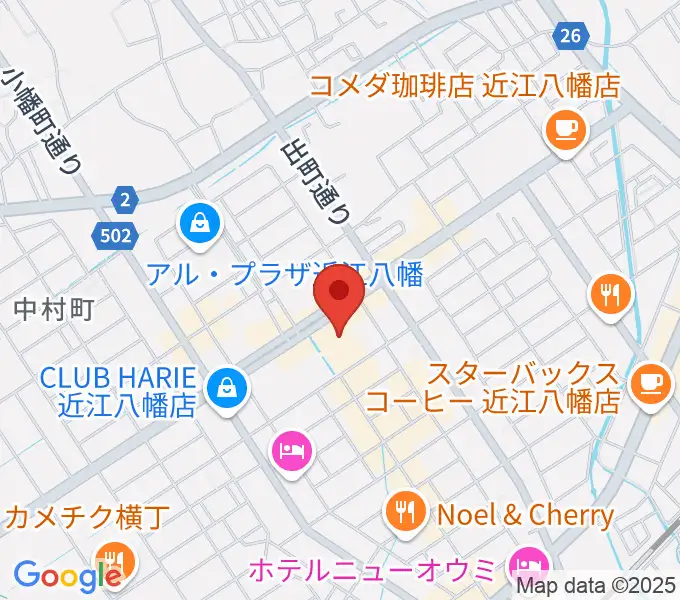 近江八幡市文化会館の地図