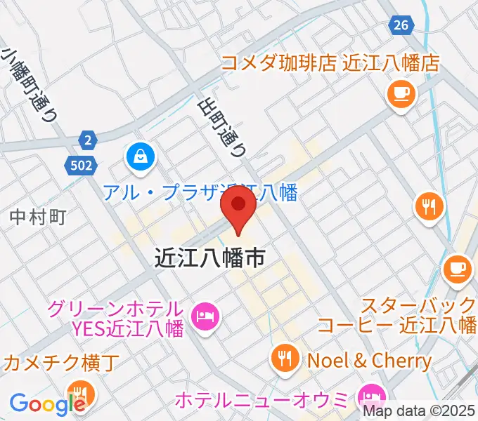 近江八幡市文化会館の地図