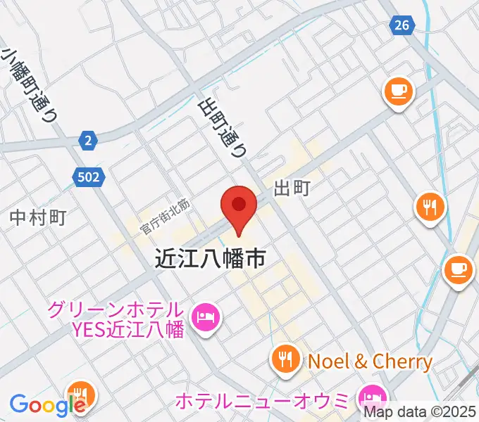 近江八幡市文化会館の地図