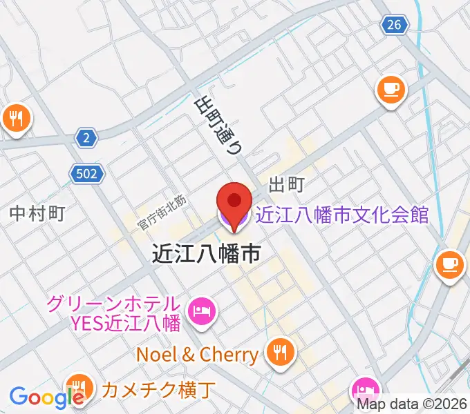 近江八幡市文化会館の地図