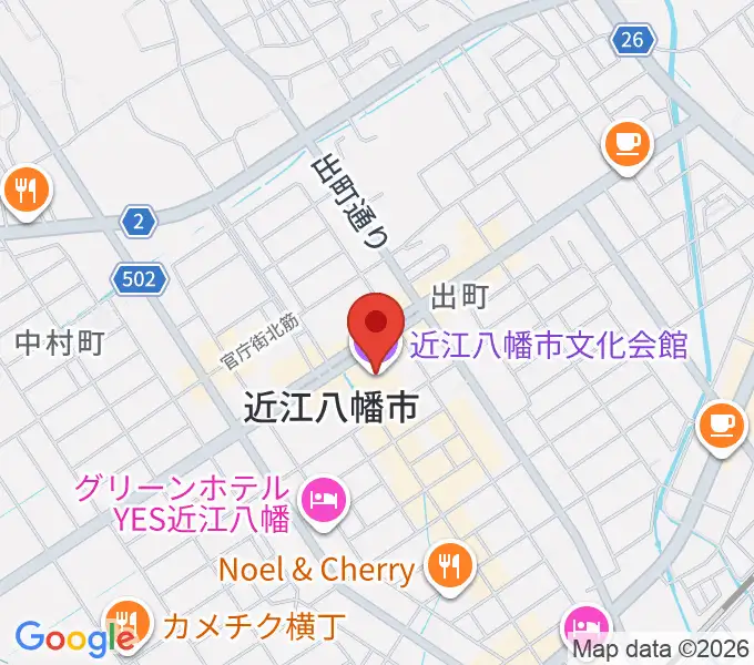 近江八幡市文化会館の地図
