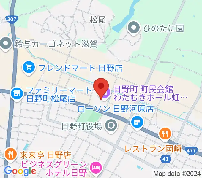 日野町町民会館わたむきホール虹の地図