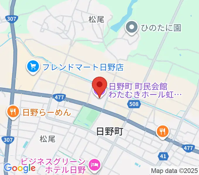 日野町町民会館わたむきホール虹の地図