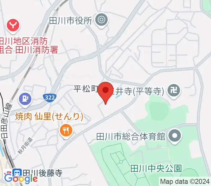 田川青少年文化ホールの地図