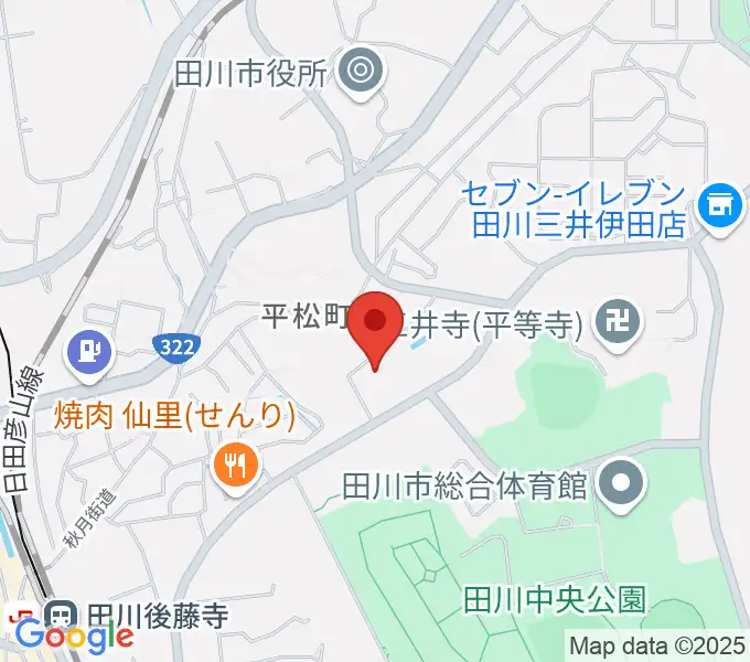 田川青少年文化ホールの地図