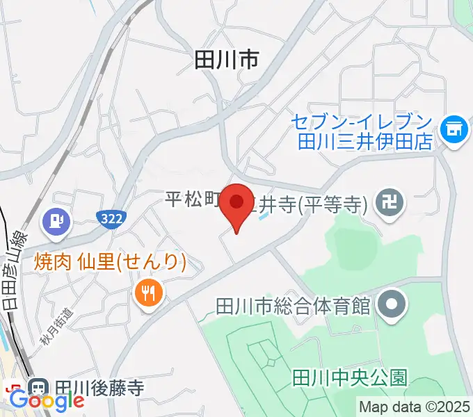 田川青少年文化ホールの地図