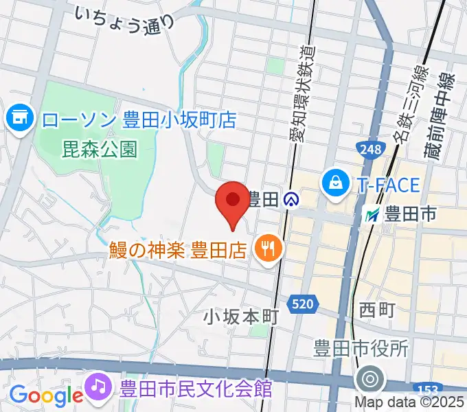 とよた科学体験館の地図