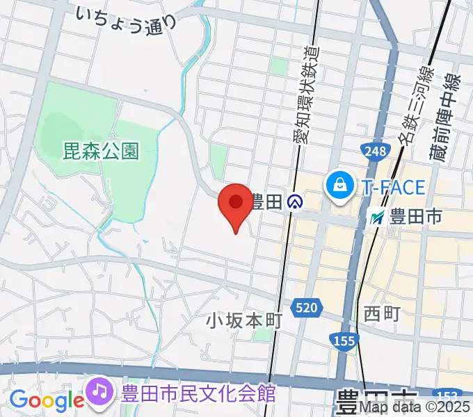 とよた科学体験館の地図