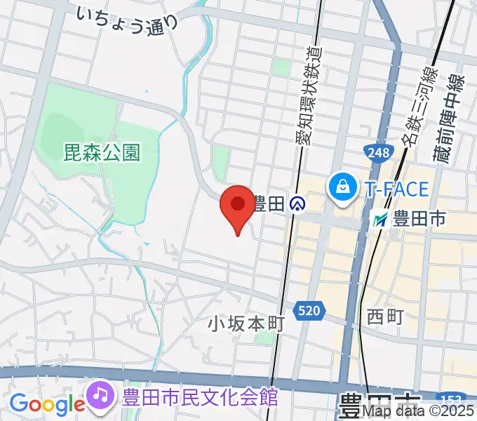 とよた科学体験館の地図