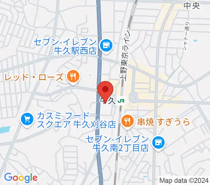 牛久市エスカード生涯学習センターの地図