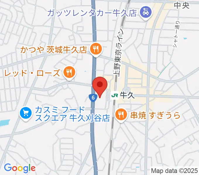 牛久市エスカード生涯学習センターの地図
