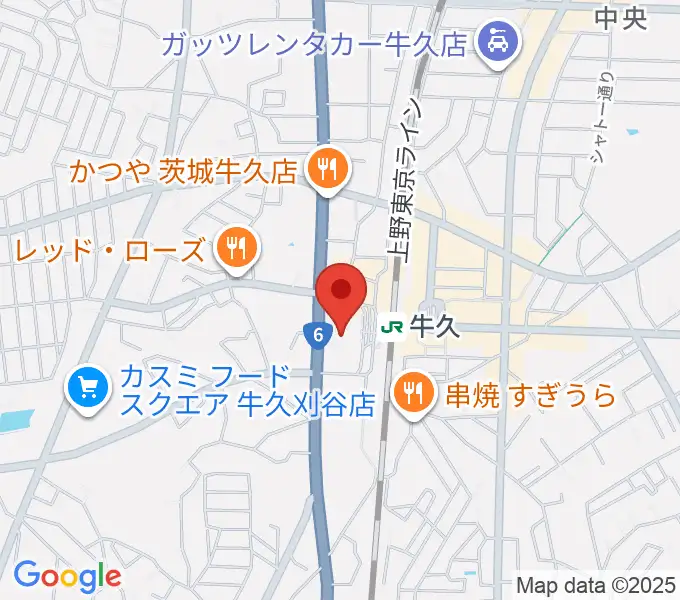 牛久市エスカード生涯学習センターの地図