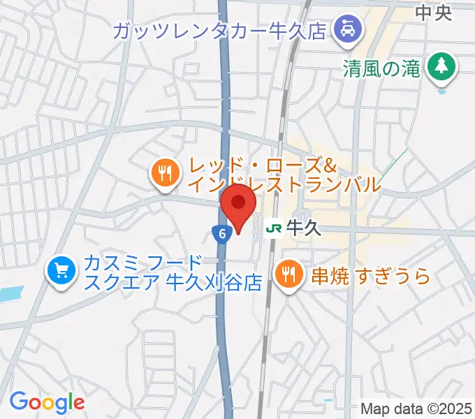 牛久市エスカード生涯学習センターの地図