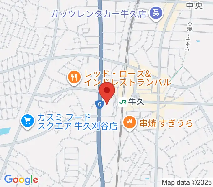 牛久市エスカード生涯学習センターの地図
