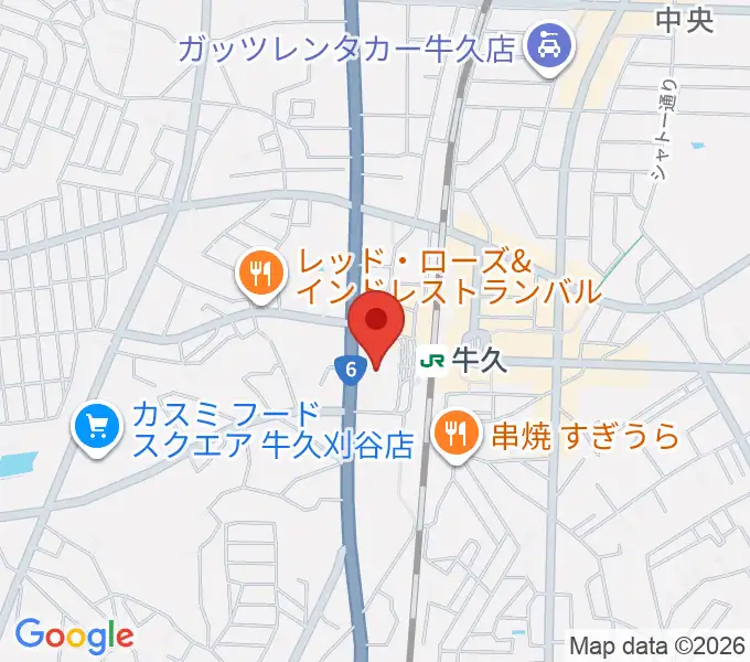 牛久市エスカード生涯学習センターの地図