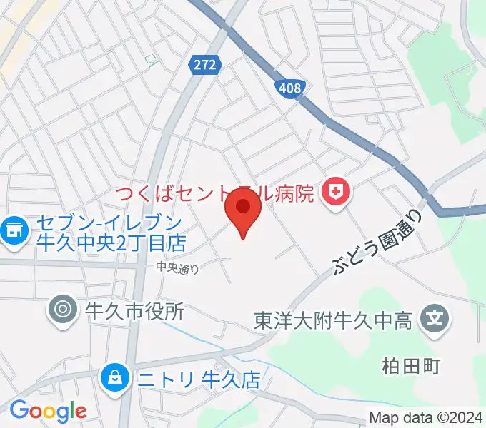 牛久市中央生涯学習センターの地図