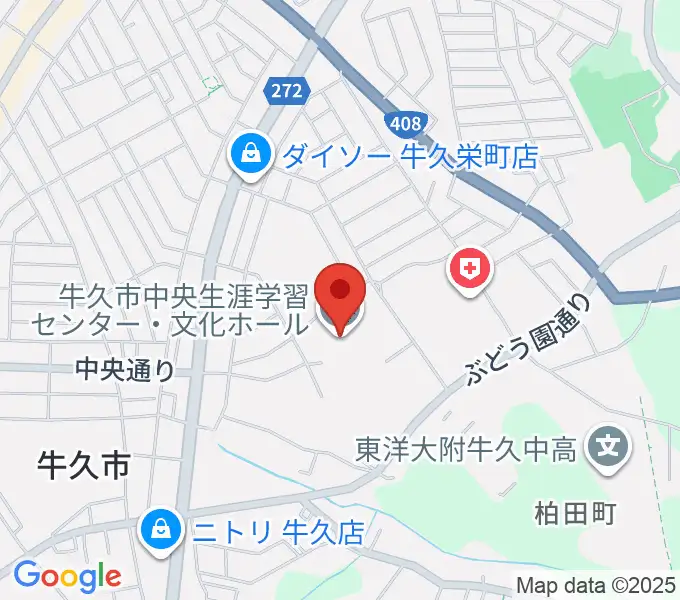 牛久市中央生涯学習センターの地図