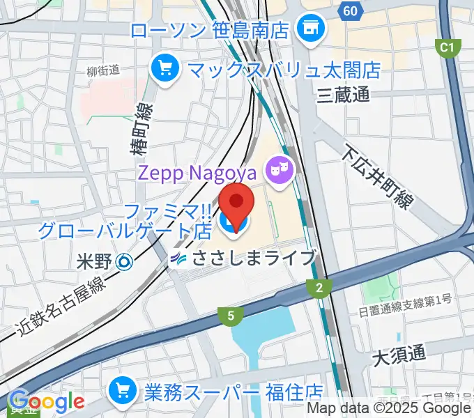 音楽天国 名古屋ささしまライブ店の地図