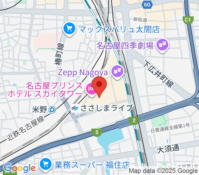 音楽天国 名古屋ささしまライブ店の地図