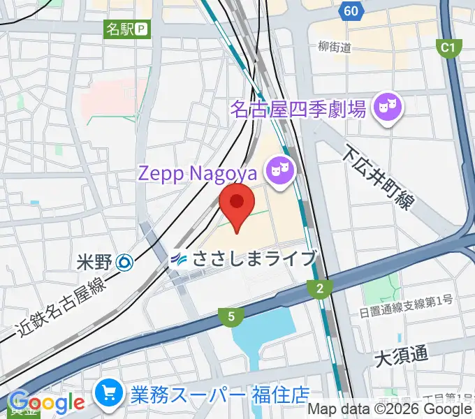 音楽天国 名古屋ささしまライブ店の地図