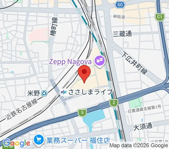 音楽天国 名古屋ささしまライブ店の地図