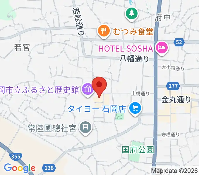 石岡市民会館の地図