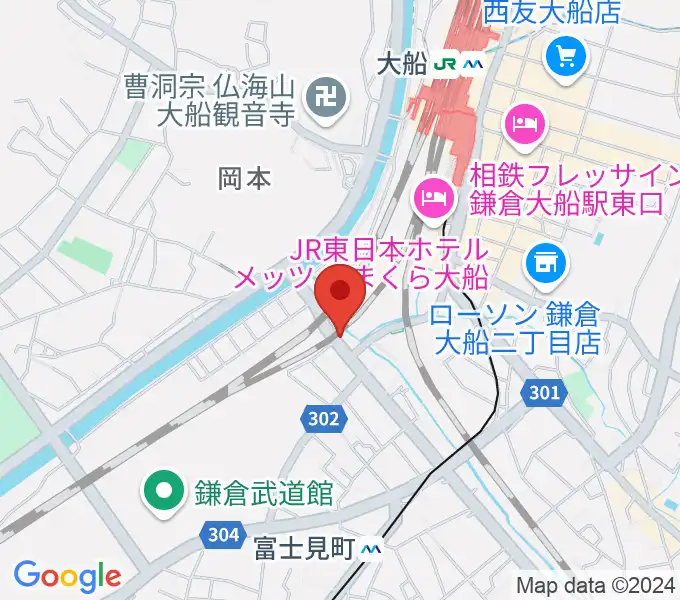 音楽スタジオ・ルート大船の地図