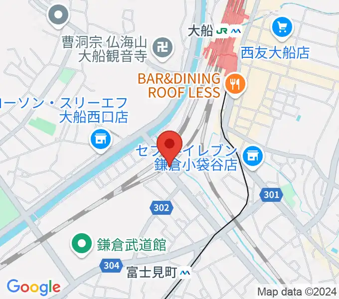 音楽スタジオ・ルート大船の地図