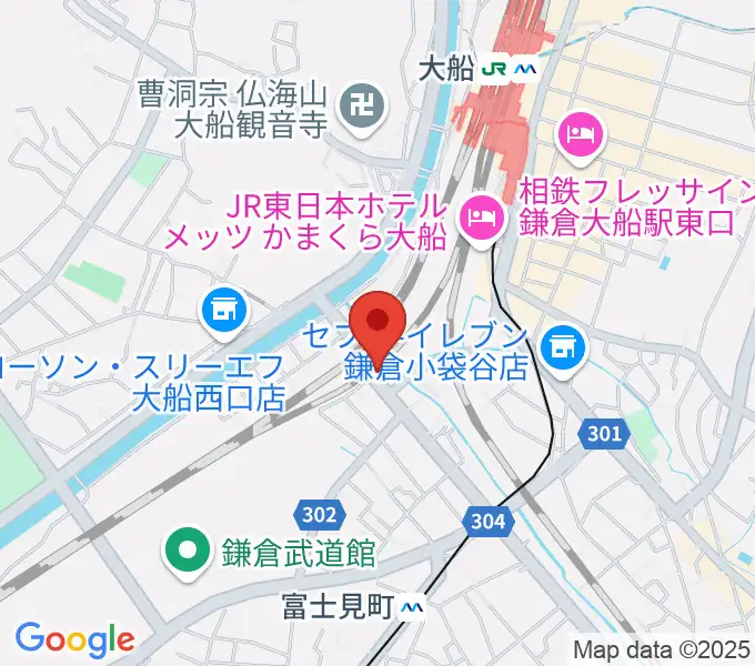音楽スタジオ・ルート大船の地図