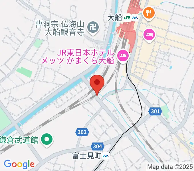 音楽スタジオ・ルート大船の地図