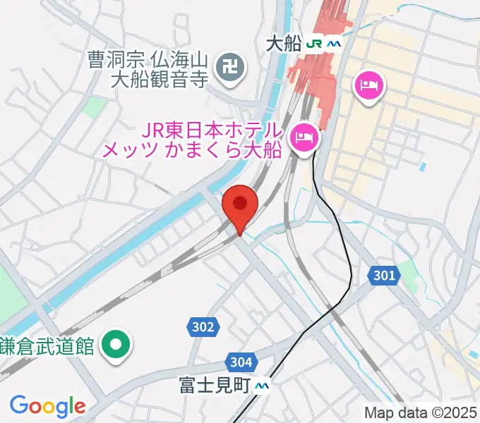 音楽スタジオ・ルート大船の地図