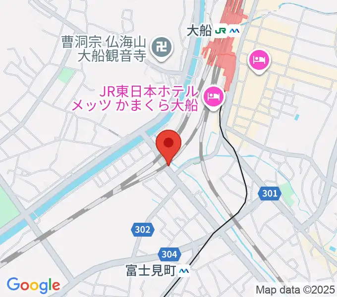 音楽スタジオ・ルート大船の地図