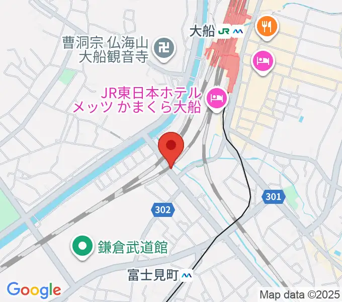 音楽スタジオ・ルート大船の地図